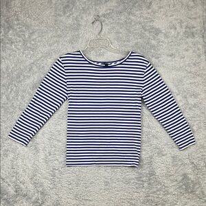 J. Crew Blue and White Striped Long Sleeve Tee